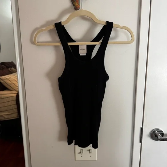 CALVIN KLEIN bundle of two - black and charcoal ribbed tanks - Picture 2 of 7